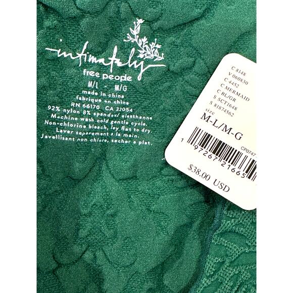 Free People Here For You Cami Lettuce Edges Hem Ivy League M/L - Picture 11 of 12